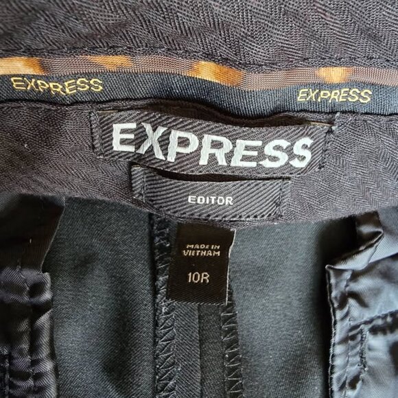 Express Design Studio Editor Dress Pants Black Size 10R Flare - Picture 2 of 5